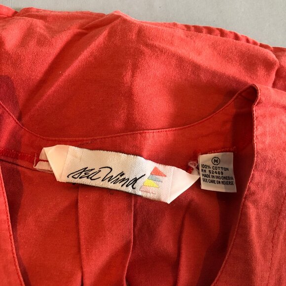 VINTAGE Sea Wind MEDIUM Red Sleeveless Blouse 20.5" Underarm to Underarm - Picture 3 of 3